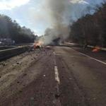 State Police released  this photo of crash scene on Massachusetts Turnpike in Palmer. 